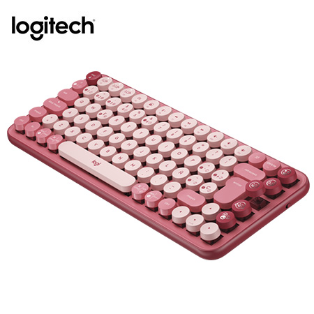 TECLADO LOGITECH POP KEYS MULTI-DEVICE WIRELESS/BT CORAL ROSE (920-010715)-P